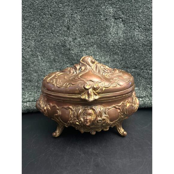 Antique Art Nouveau Jewelry Casket B and W 1904 - Picture 1 of 11